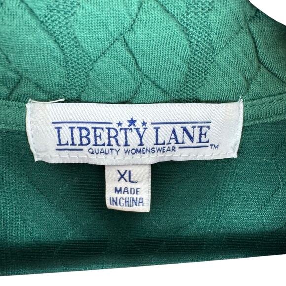 Liberty Lane Green Lightweight Full Zip Mock Neck Quilted Vest Pockets Size XL - Picture 6 of 8